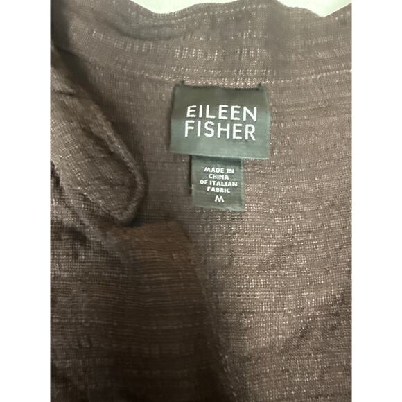 Eileen fisher brown/ purple linen blend jacket? m - Picture 4 of 12